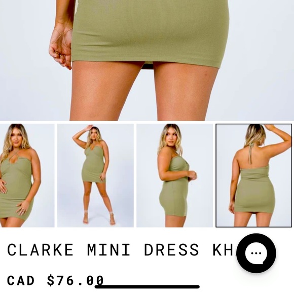 New Clarke Mini Dress- Khaki 💕 - Picture 2 of 4